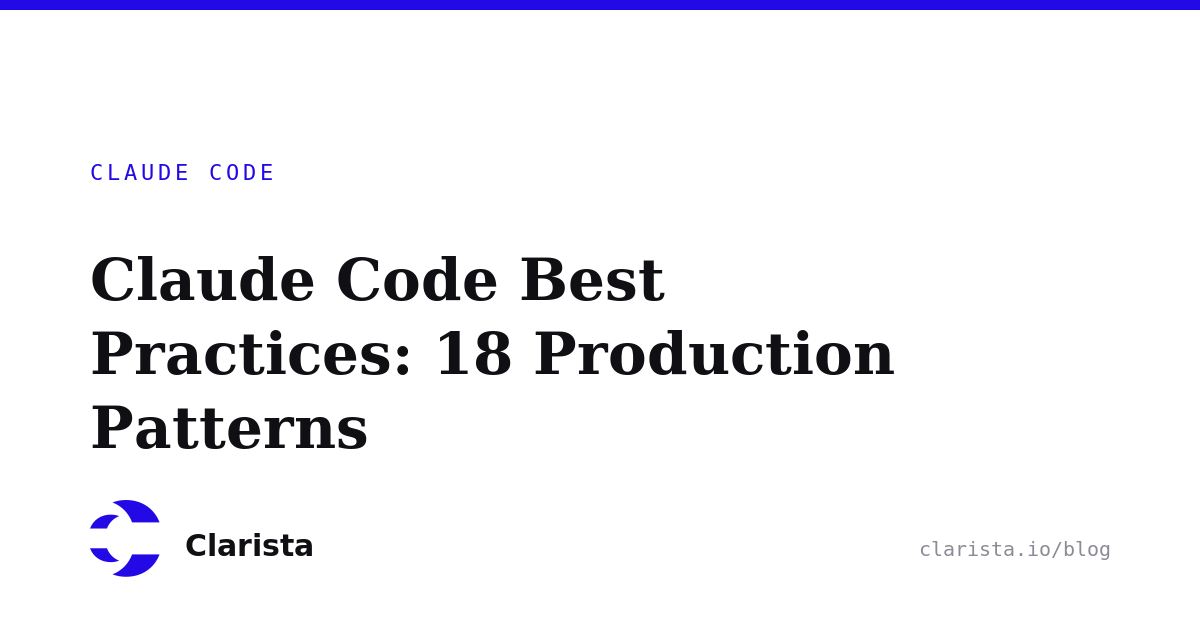 Claude Code Best Practices: 18 Patterns From | Clarista