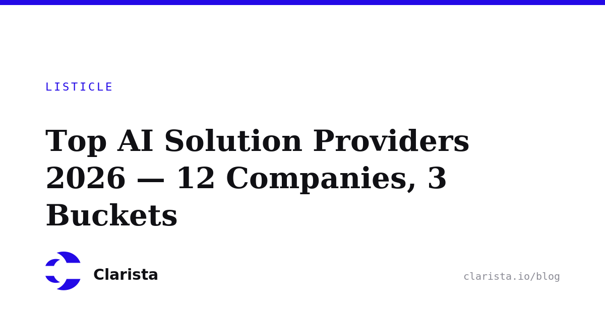 Top AI Solution Providers in 2026: 12 Companies Reviewed | Clarista