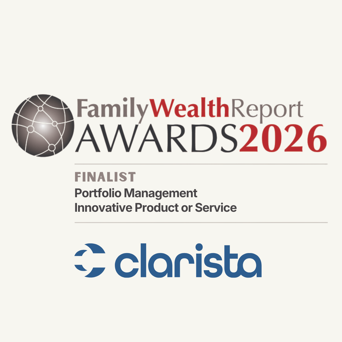 Clarista Named Finalist in Two Family Wealth Report Awards 2026 Categories