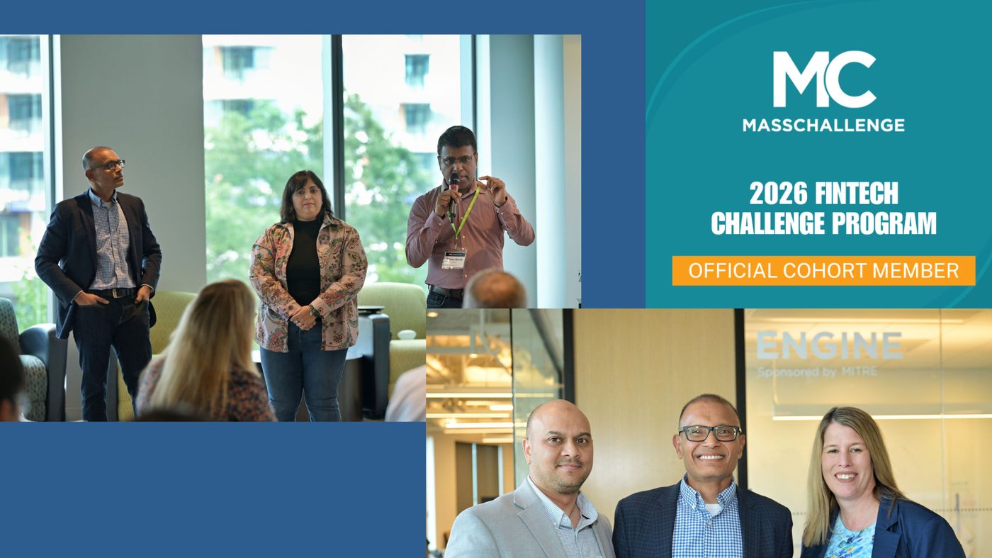 Clarista team at the MassChallenge 2026 FinTech Challenge Program as an official cohort member